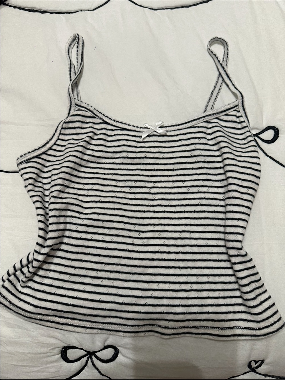 Forever 21 Black & White Striped Spaghetti Strap Cami